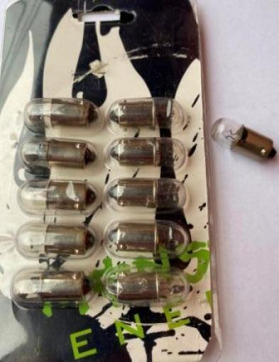 Лампа панели приборов Т-8,5 12V4W с цоколем 10шт.в у паковке