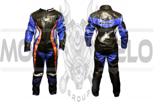 Комбинезон кожзам (size:S, черно-синий) ALPINESTARS