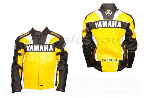 Мотокуртка YMH (кожзам) (size:XXXL, желтая)