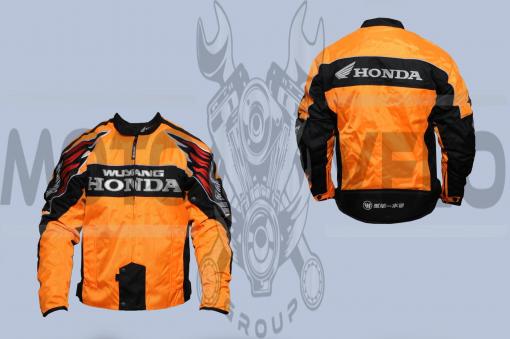Мотокуртка HONDA (текстиль) (size:L, оранжево-черная)