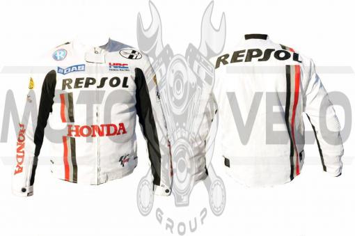 Мотокуртка REPSOL (текстиль) (mod:1, size:L, белая)