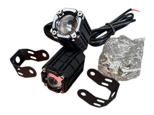 Фара LED 18 REC біла с жовтим + стробоскоп 1 лінза 13,5*13*50мм 9-60V.10W 2000LM 6000/3000k 2 шт.