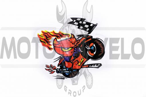 Наклейка декор DEVIL ON MOTO (10x10см) (#5950)