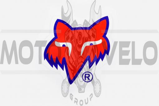 Наклейка логотип FOX (14x14см, красный) (#0368)
