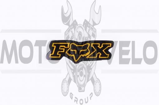 Наклейка логотип FOX (7x1см, 20шт, черный) (#4907)