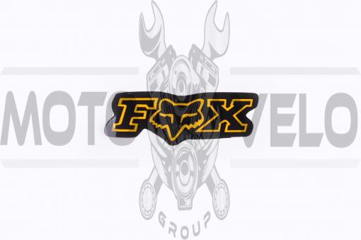 Наклейка логотип FOX (7x1см, 20шт, черный) (#4907)