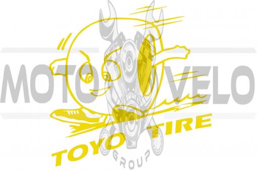 Наклейка логотип TOYO (11x10см, желтая) (#0727)