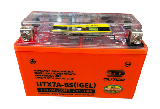 АКБ UTX7A-BS 12V7A (iGEL) оранжевый OUTDO c ИНДЕКАТОРОМ 150*87*95