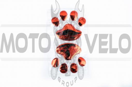 Наклейка шильдик CATS PAW (7x6см, 2шт, алюминий, красный) (#4725)