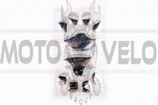 Наклейка шильдик CATS PAW (7x6см, 2шт, алюминий, хром) (#4725)