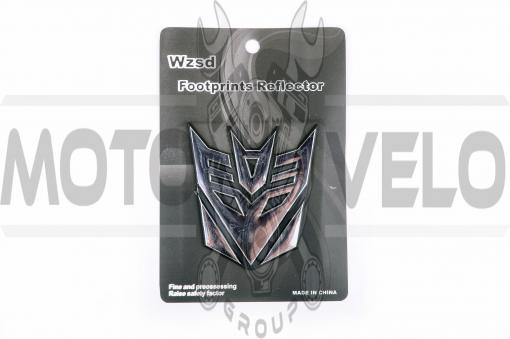 Наклейка шильдик TRANSFORMER (11x11см, алюминий, хром) (#4887B)