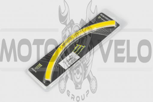 Наклейка на колесо 18 MONSTER ENERGY (желтая, светоотражающая) GJCT