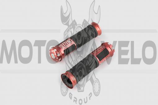 Ручки руля с алюм. отбойником (красные) (mod:Suzuki) GJCT