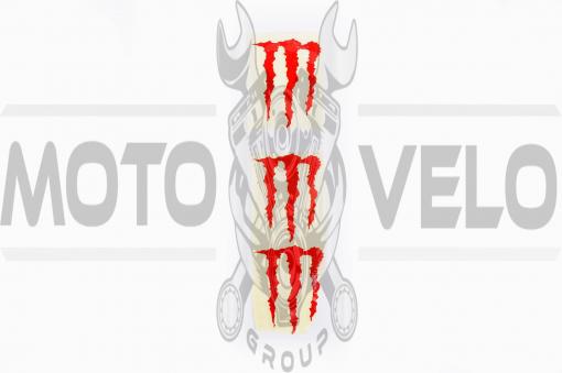 Наклейка логотип MONSTER ENERGY (5x6см, 3шт, красная) (#HTC10103)